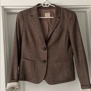 Gap Academy Blazer Brown Tweed Casual Wool Sz 4